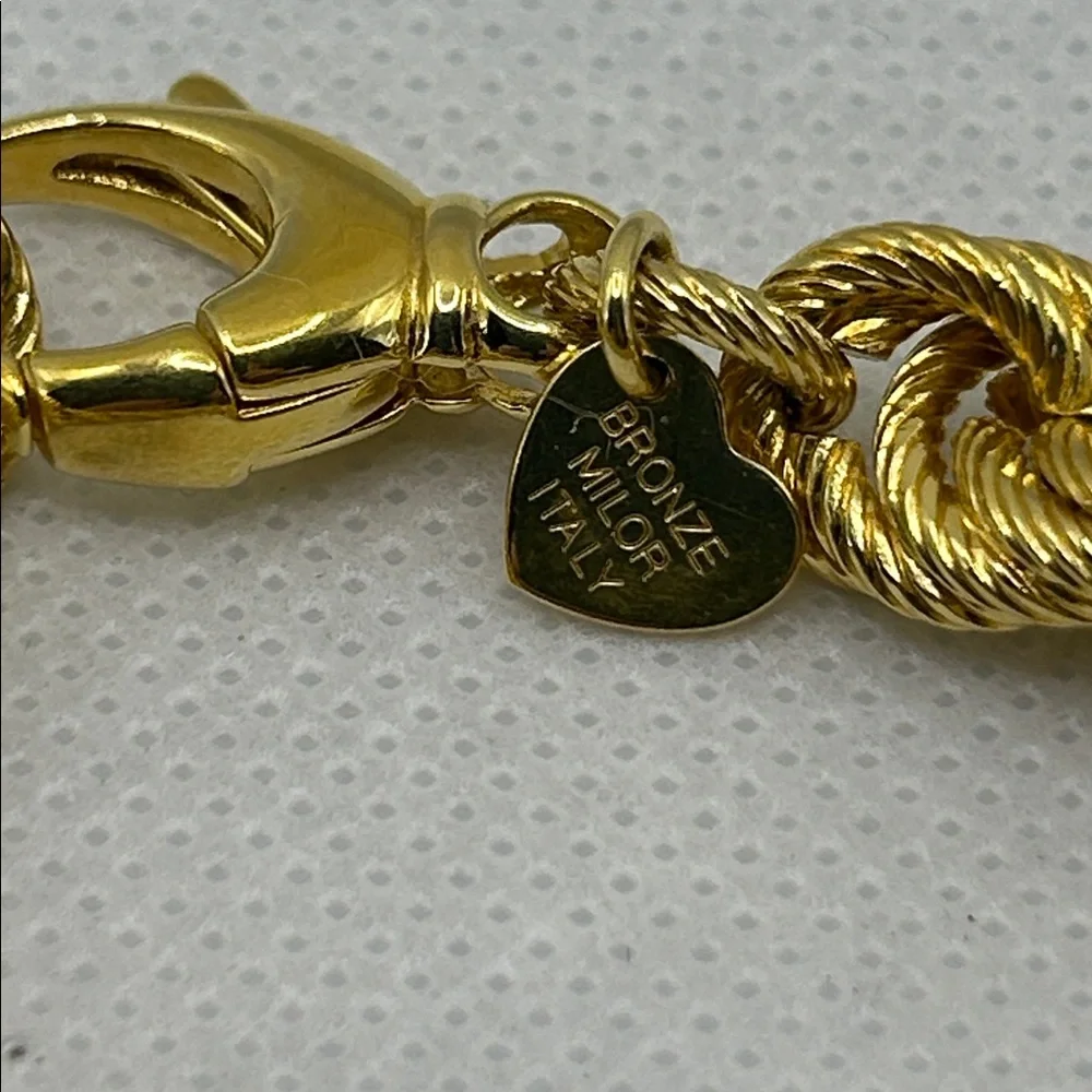 NWOT Gold Plated Bronze Twisted Rope Bracelet By Bronzo Italia